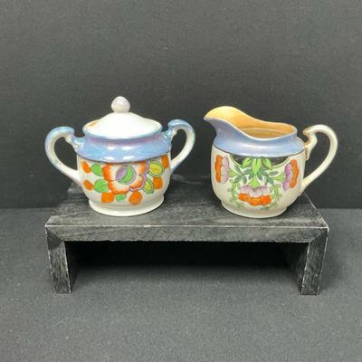 Vintage Sugar Bowl And Creamer