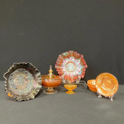 Vintage Assorted Carnival Glass And More