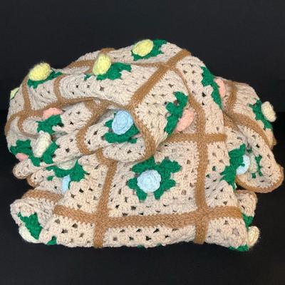 Vintage Handmade Crocheted Blanket