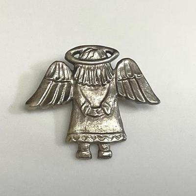 Sterling Silver Jeep Collins Angel Pin
