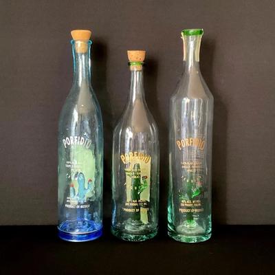 Vintage Porfidio Tequila Cactus Bottles