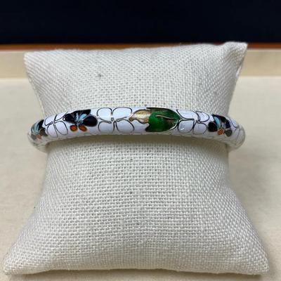 White Cloisonné Bracelet 