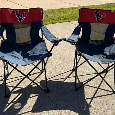 Two Outdoor Texans Football Chairs 