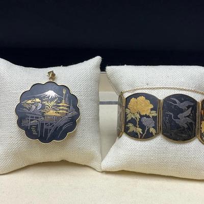 Vintage Amita Japanese Pendant And Bracelet