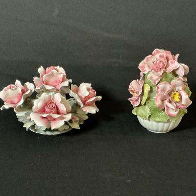Capodimonte Porcelain Floral Pieces
