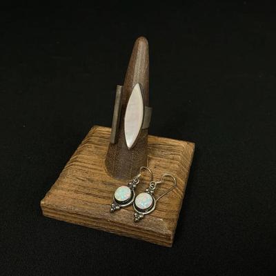 Sterling Silver Floater Ring, And Earrings