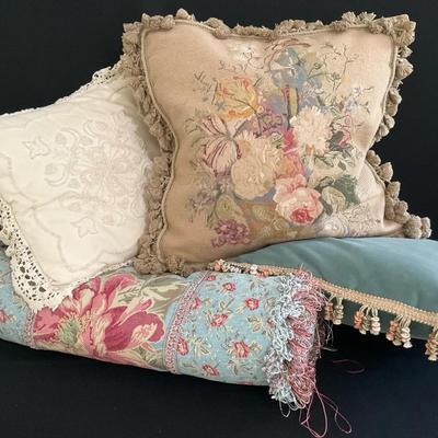 Tapestry, Velvet & Crewel Throw Pillows 