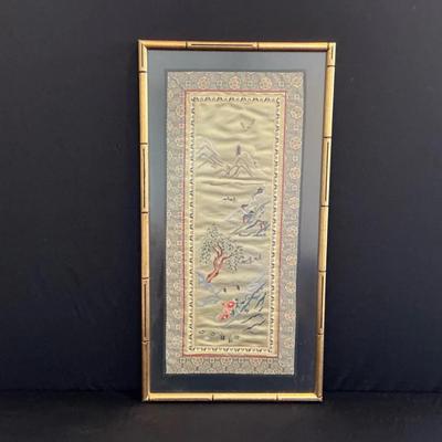 Framed Chinese Silk Embroidery 