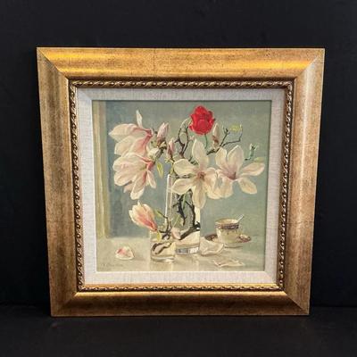 “Magnolia And Red Tulip” Print by Valeriy Chuikov 