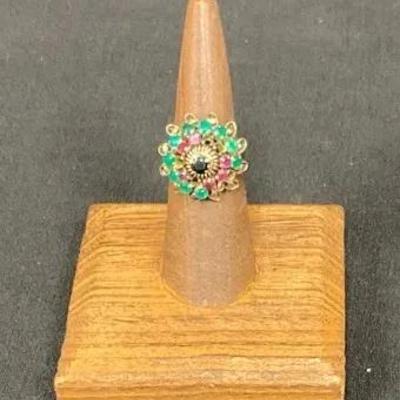 Vintage 18 K Gemstone Ring