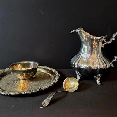 Silver Plated Tray & Pitcher