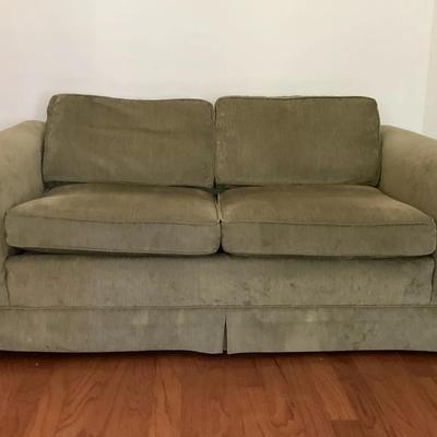 Green Velour Love Seat
