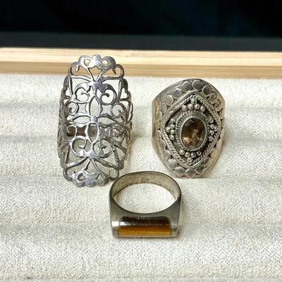 Sterling Silver Gemstone Rings 