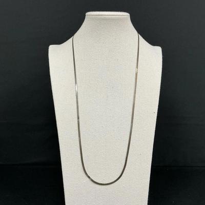 Sterling Silver Italy Herringbone Necklace 