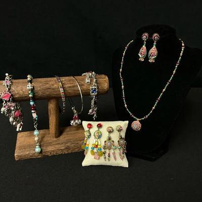 Colorful Charm Bracelets And Earring Bundle