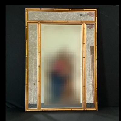 Gold Faux Bamboo Framed Mirror 