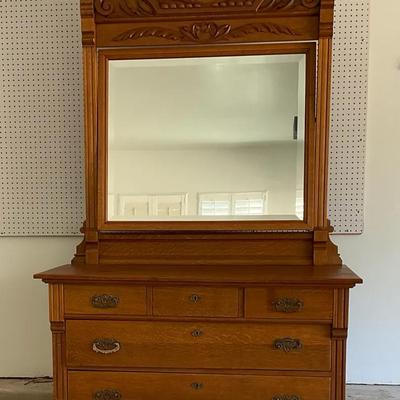 Victorian Style Oak Dresser