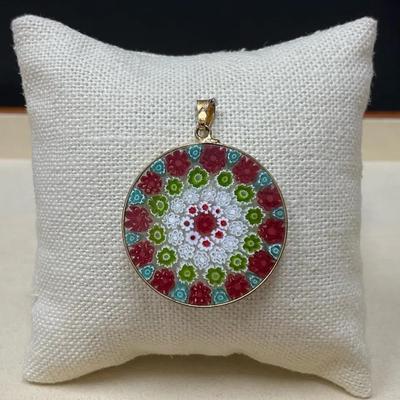 Murano Glass Floral Pendant 