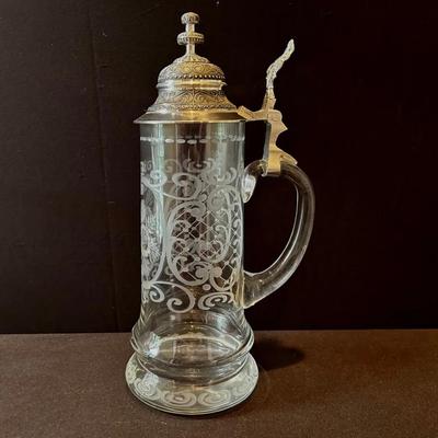 Etched Glass Tankard