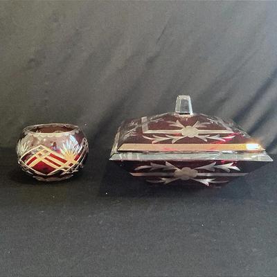 Ruby Red Cut Crystal Decor