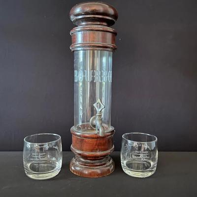 Bourbon Dispenser + Jack Daniel Distillery Glasses