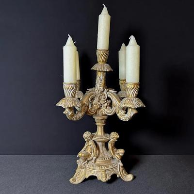 Gilt 5-Arm Candelabra 