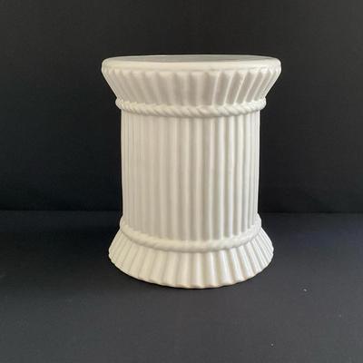 Hollywood Regency Style White Ceramic Garden Stool