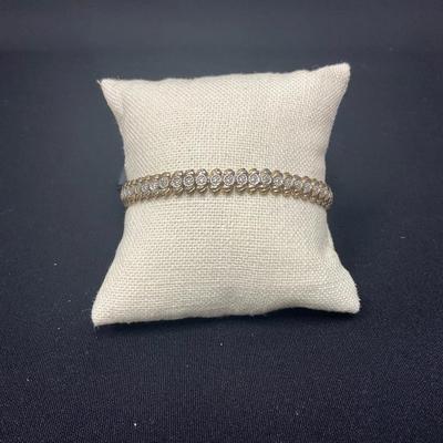 Gold Plated, Sterling Silver Tennis Bracelet