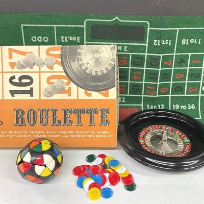 Vintage Baron Co. Casino Game With Milton Bradley Impossiball Puzzle Ball