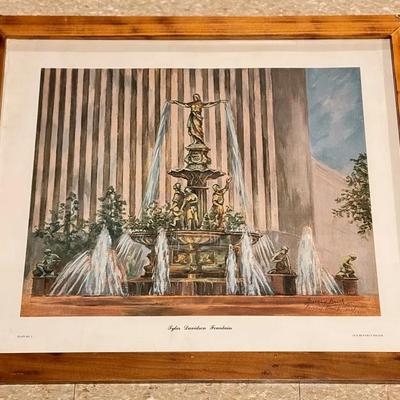 1976 Print Cincinnati Tyler Davidson Fountain By Beverly Bauer, Signed & Numbered 