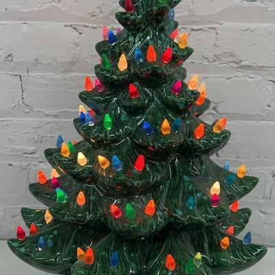 Vintage Light Up Ceramic Christmas Tree