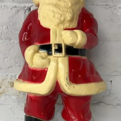 Vintage 17.5” Plastic Lighted Santa 