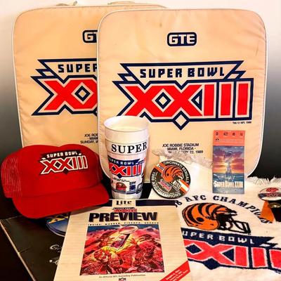 Cincinnati Bengals Super Bowl XVI and XXIII Memorabilia With Ticket Stub, Programs, Etc