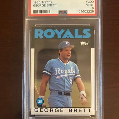 1986 Topps Baseball Card. George Brett PSA 9. Card #300