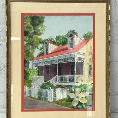 Phil Foster Watercolor Painting Of Cottage, 1991