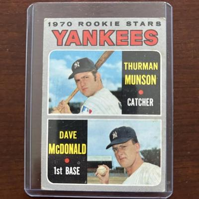 1970 Topps Baseball Card. Thurman Munson Rookie Card - New York Yankees. Card #189