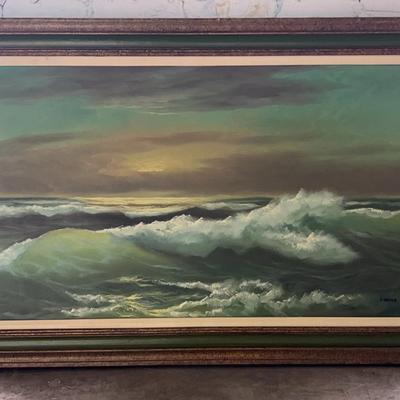 Large Oil Painting Of A Seascape, Signed Wansink