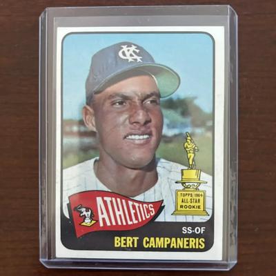 1965 Topps Baseball Card. Bert Campaneris All Star Rookie. Card #266