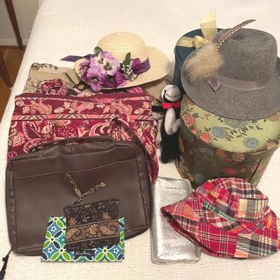 Accessories With Vintage Lancaster Wool Hat, Bucket Hat And Vera Bradley