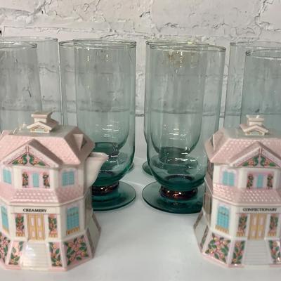 Pfalzgraff “Northwinds” Iced Tea Glasses And Lenox Cream And Sugar