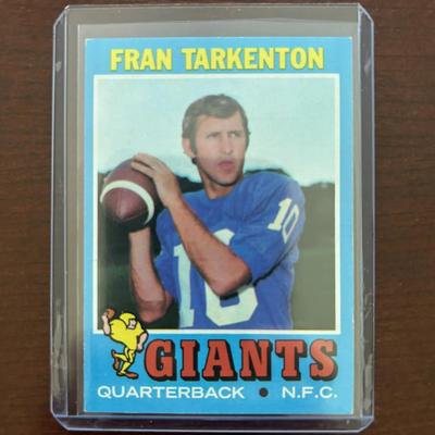 1971 Topps Football Card. Fran Tarkenton - Minnesota Vikings. Card #120