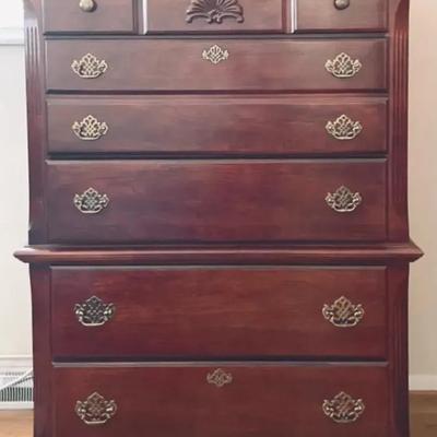 Traditional Court Royale Cherry Stained Chest Of Drawers 