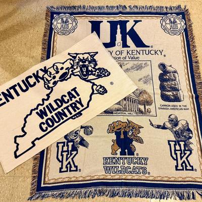 University Of Kentucky (UK) Wildcats Throw Blanket & Knit Rug Or Wall Display Tapestry