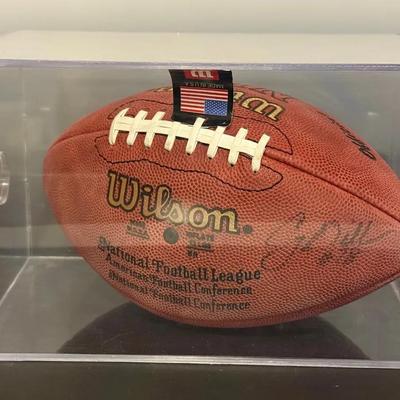 Autographed Corey Dillon #28 Cincinnati Bengals Football With Display Case