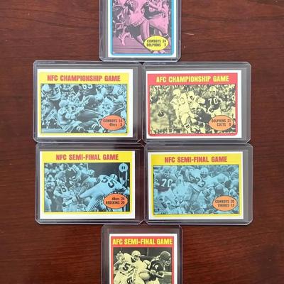 1972 Football Cards. NFC, AFC, Super Bowl Games