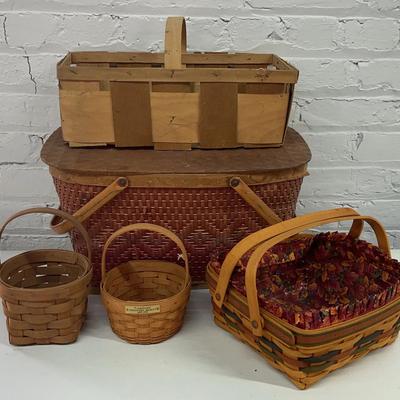 Lot Of Five Handwoven Baskets