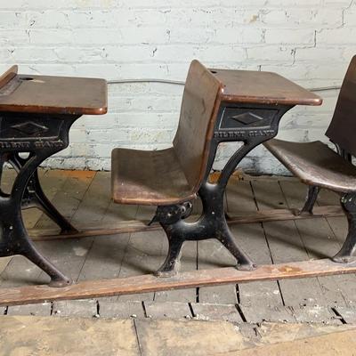 Antique “Silent Giant” Student Desks 