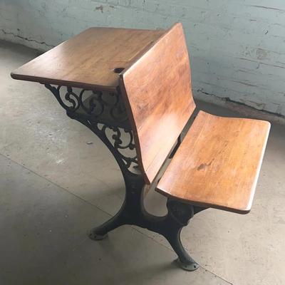 Peabody-Stiggleman Co Antique Cast Iron School Desk 