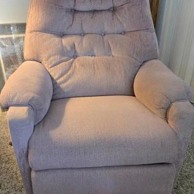 Dusty Rose Color Fabric Manual Recliner