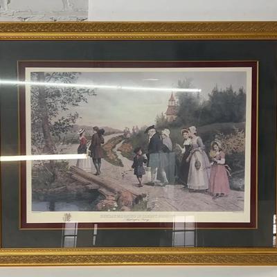 Print After Jennie Brownscombe’s Painting “Sunday Morning In Sleepy Hollow”